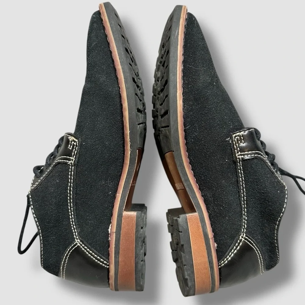 Steve Madden Bfold Oxfords Little Boy 1 Lace Up Faux Suede Black Dress Shoes